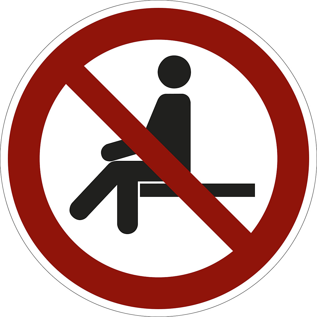 Prohibition sign, no sitting, pack of 10, plastic, Ø 200 mm-2