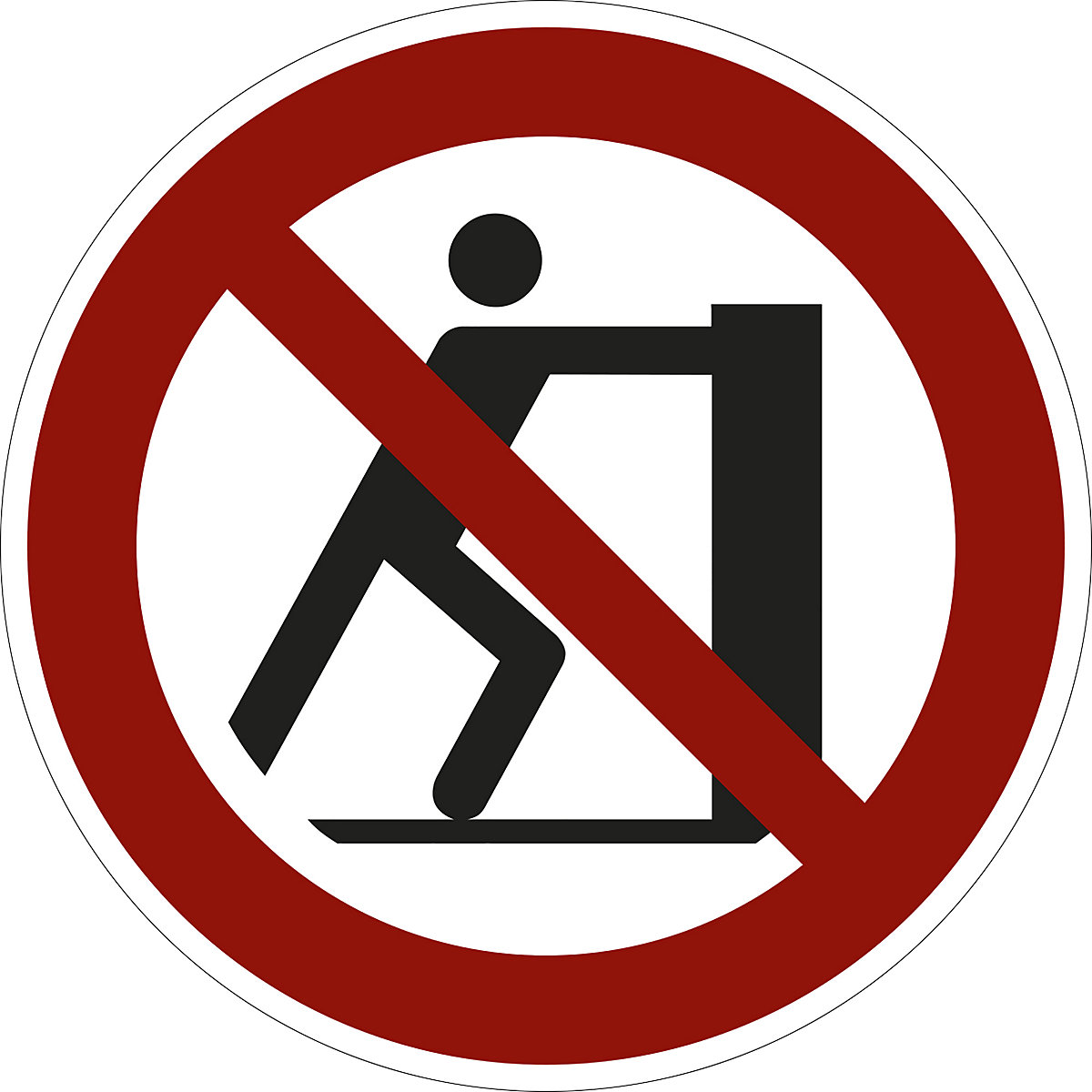 Prohibition sign, no pushing, pack of 10, film, Ø 200 mm-1