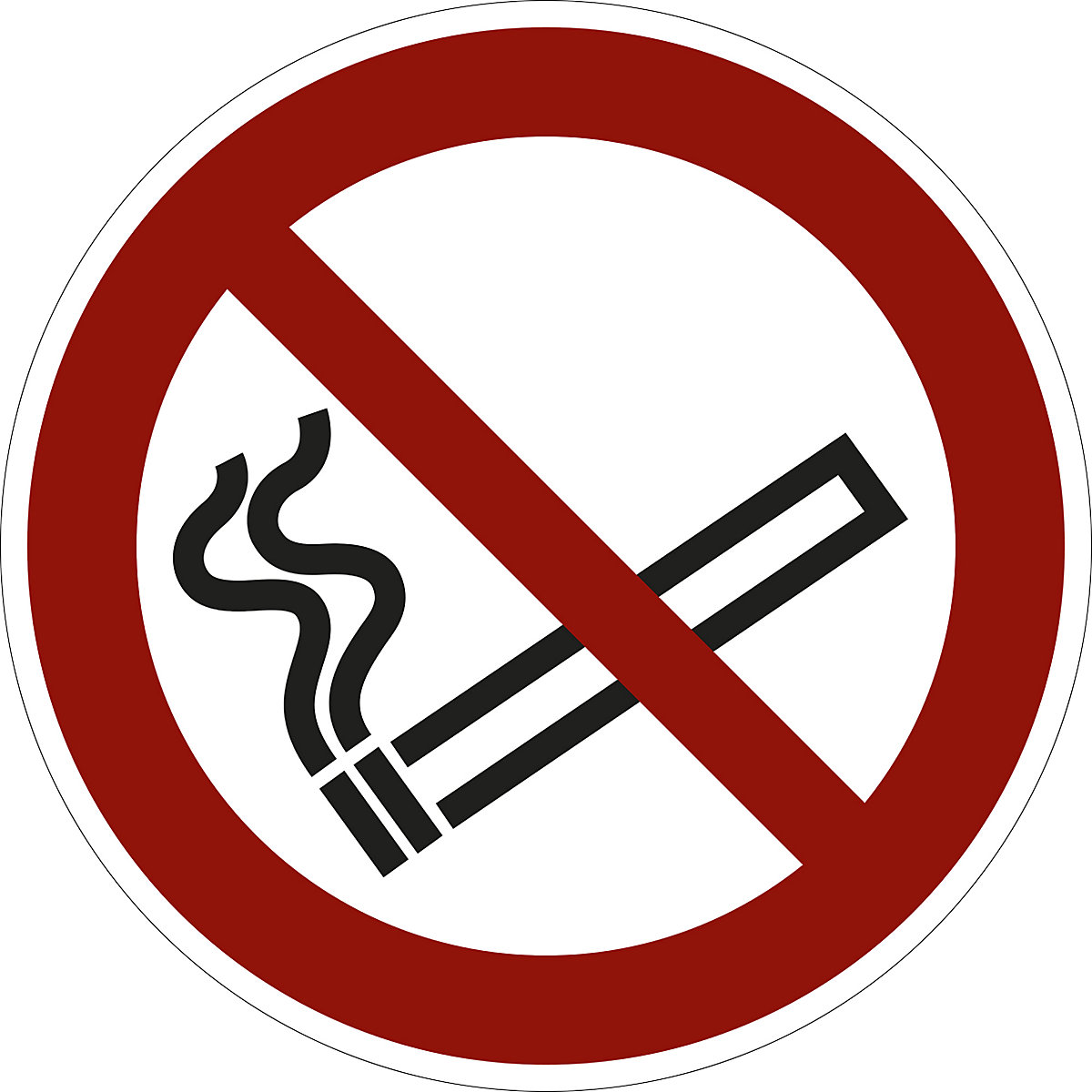 Prohibition sign, no smoking, pack of 10, plastic, Ø 100 mm