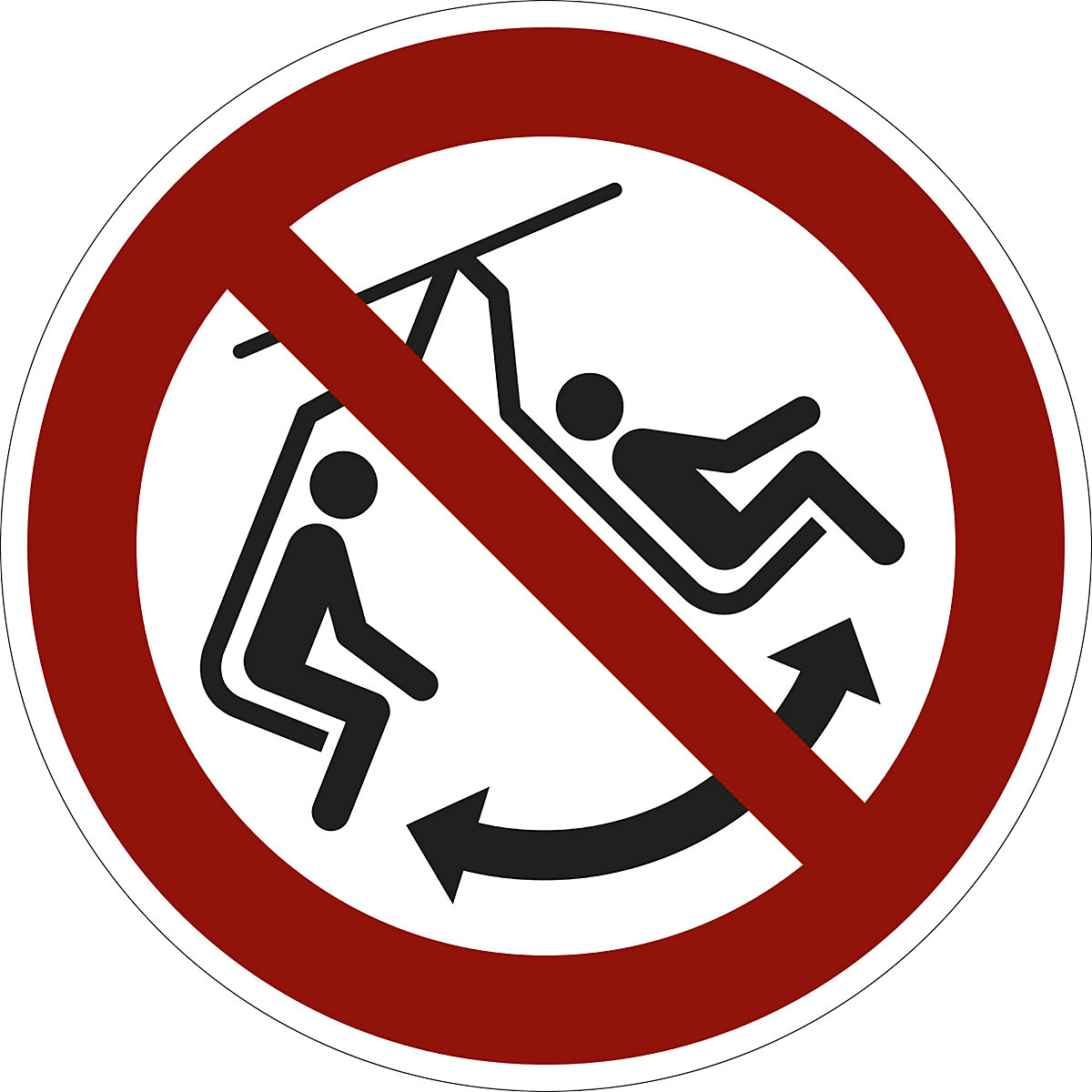 Prohibition sign, do not swing the chair, pack of 10, plastic, Ø 200 mm-2