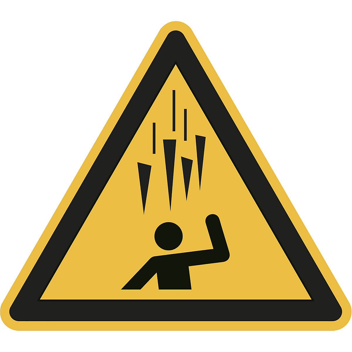 Hazard signs, hazard: falling icicles, pack of 10, plastic, leg length 200 mm