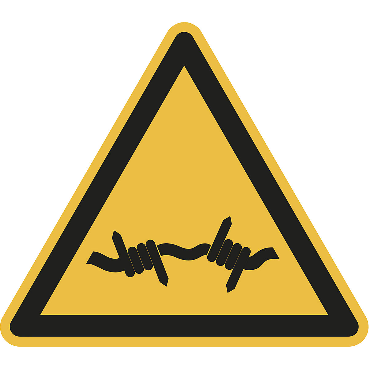 Hazard signs, hazard: barbed wire, pack of 10, plastic, leg length 200 mm-1