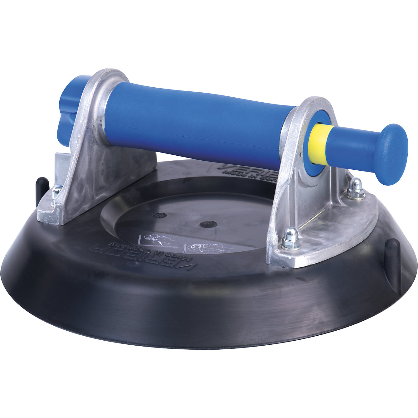 HaWe Saugheber Veribor Blue Line – 3 Saugköpfe, Längsgriff, 120 Mm, Aluminium/Kunststoff, Tragkraft Ca. 100 Kg – Für Glas, Marmor, Metall
