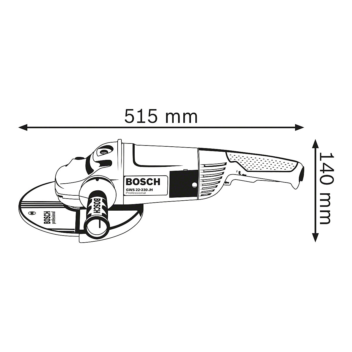 Amoladora angular GWS 22-230 JH Professional – Bosch (Imagen del producto 5)-4