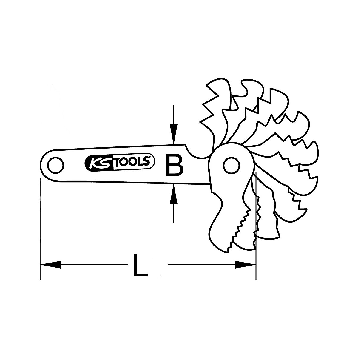 Calibrador de roscas trapezoidal de acero – KS Tools (Imagen del producto 5)-4