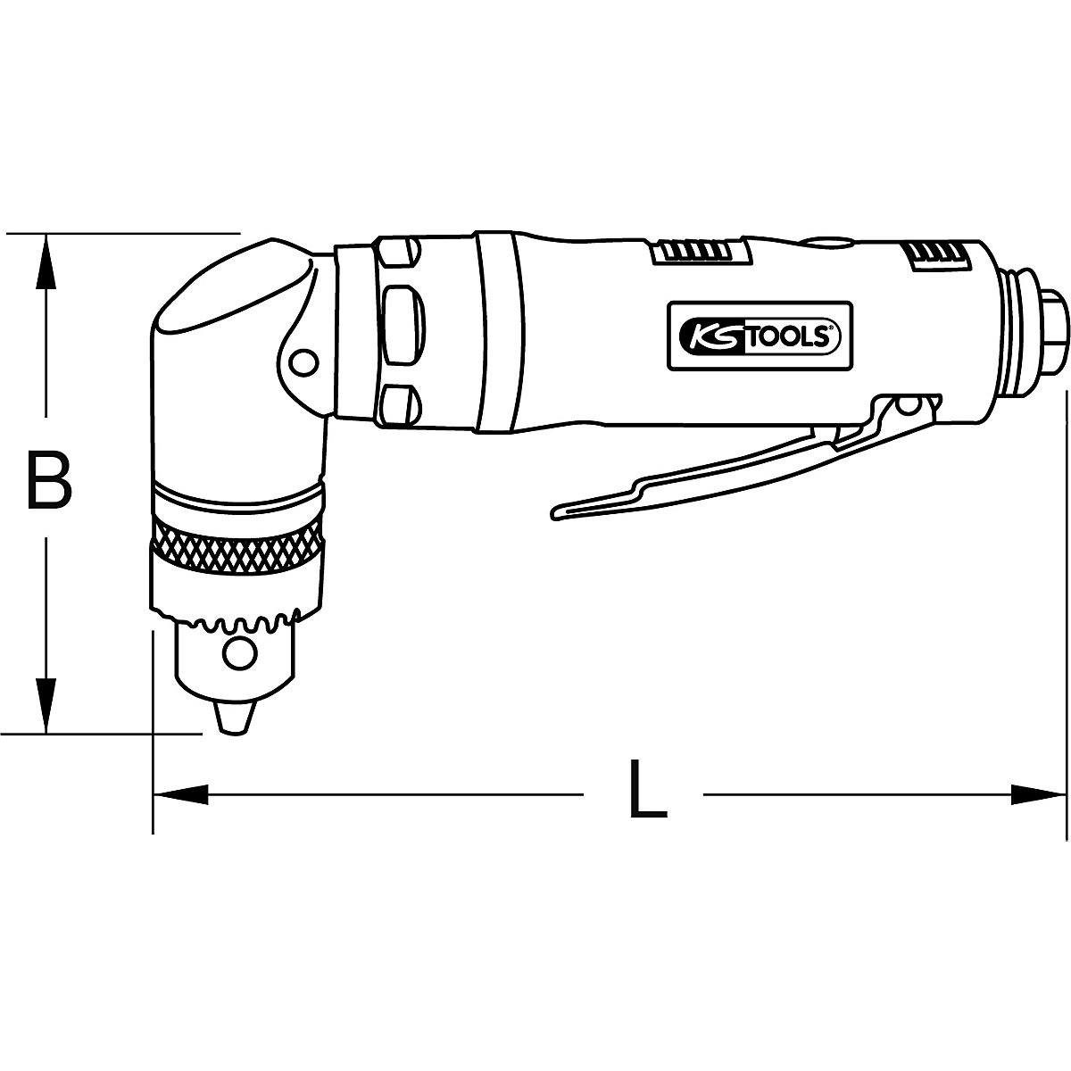 Taladradora angular de aire comprimido – KS Tools (Imagen del producto 2)-1