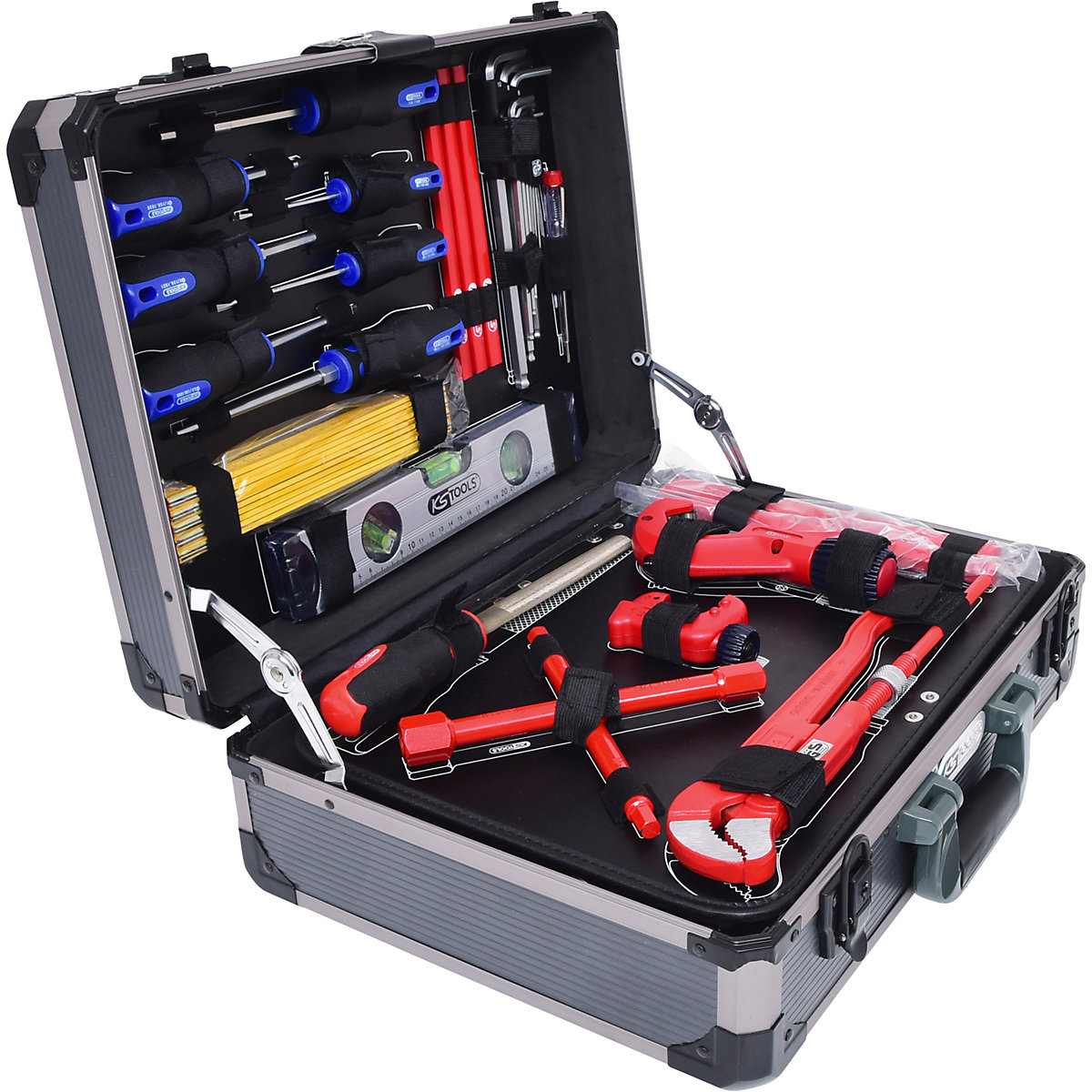 Maletín de herramientas para electricista de 1/4'' + 1/2'' – KS Tools: 128  piezas