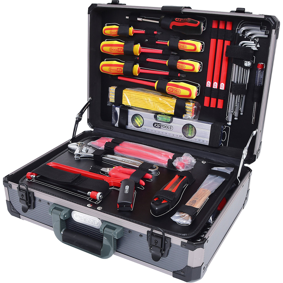 Maletín de herramientas para electricista de 1/4'' + 1/2'' – KS Tools: 128  piezas