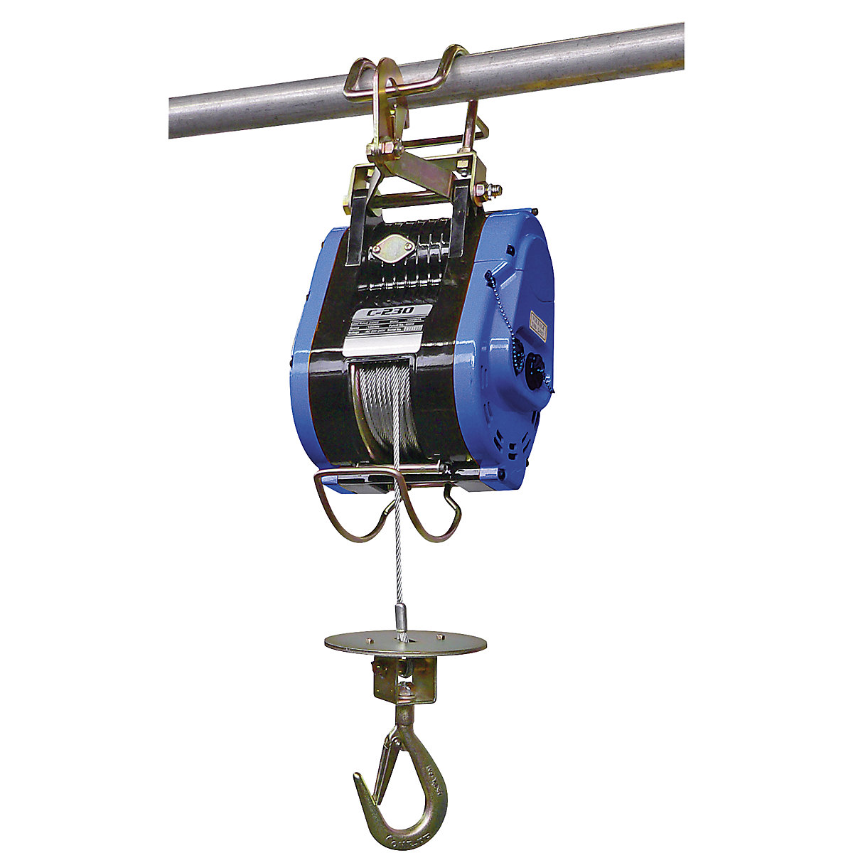Electric wire rope winch: max. load 160 kg