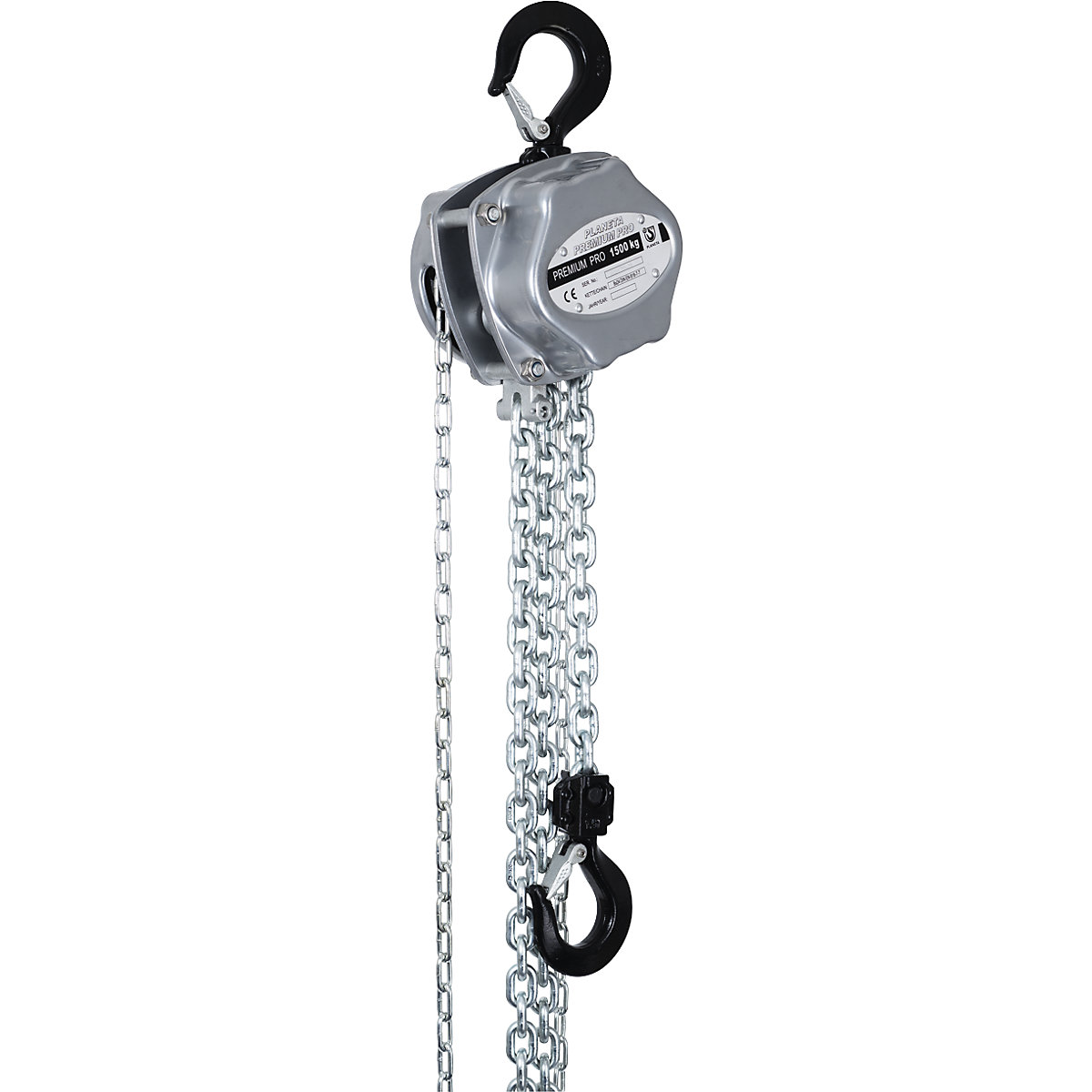 Premium PRO spur gear block and tackle, standard lifting height 3 m, max. load 1500 kg-1