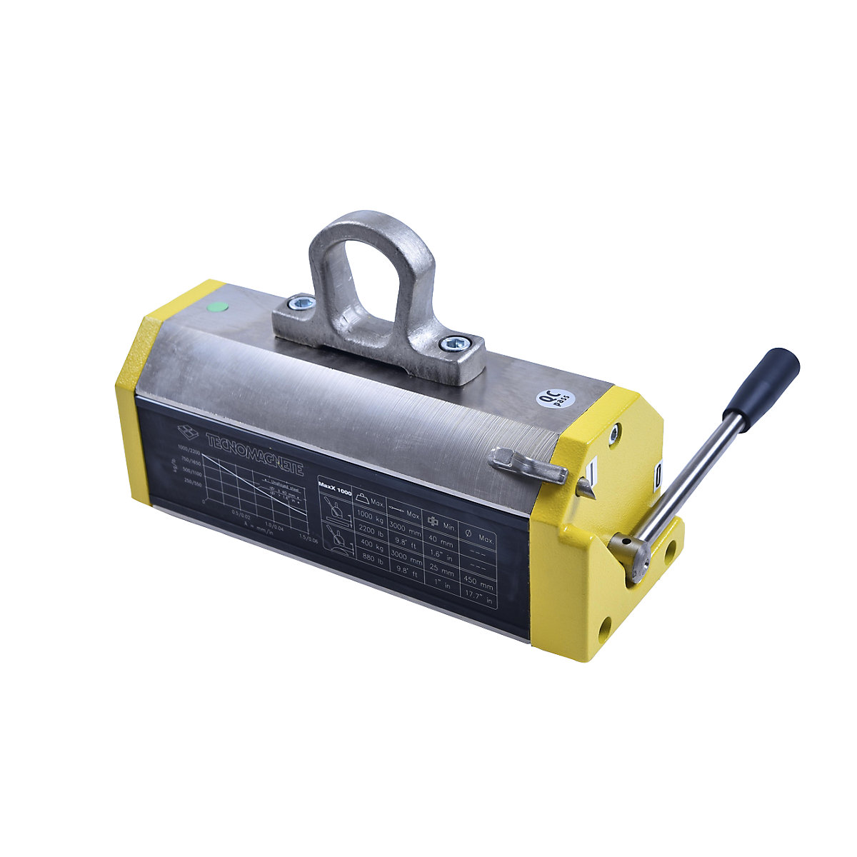 Stationary lifting magnet, for flat and round material, lifting capacity 1000 kg for flat material, 400 kg for round material-1