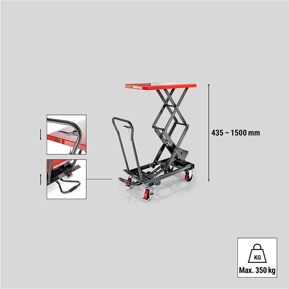 Hub-Plattformwagen eurokraft basic (Produktabbildung 12)-11