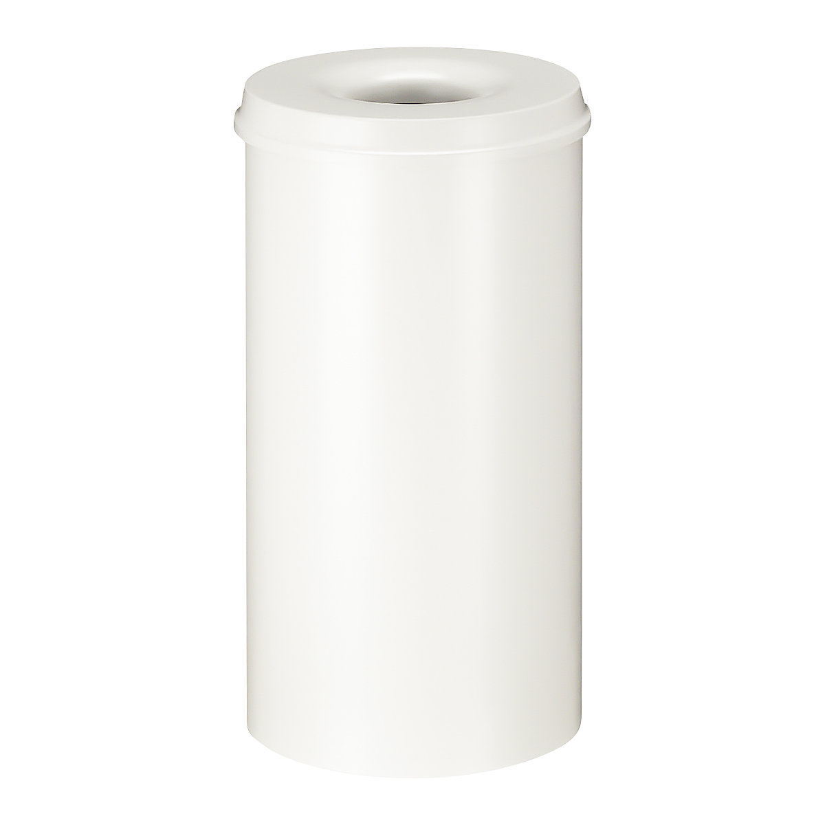 Önoltó papírkosár, űrtartalom 50 l, ma x Ø 625 x 335 mm, ház fehér / oltófedél fehér színben