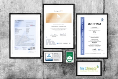 Three certificates side by side