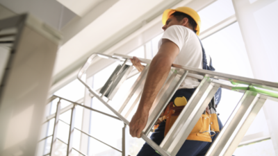 Information on the ergonomic use of ladders and how to prevent back injury ha&