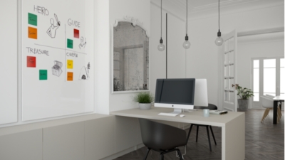 Tableau blanc de bureau