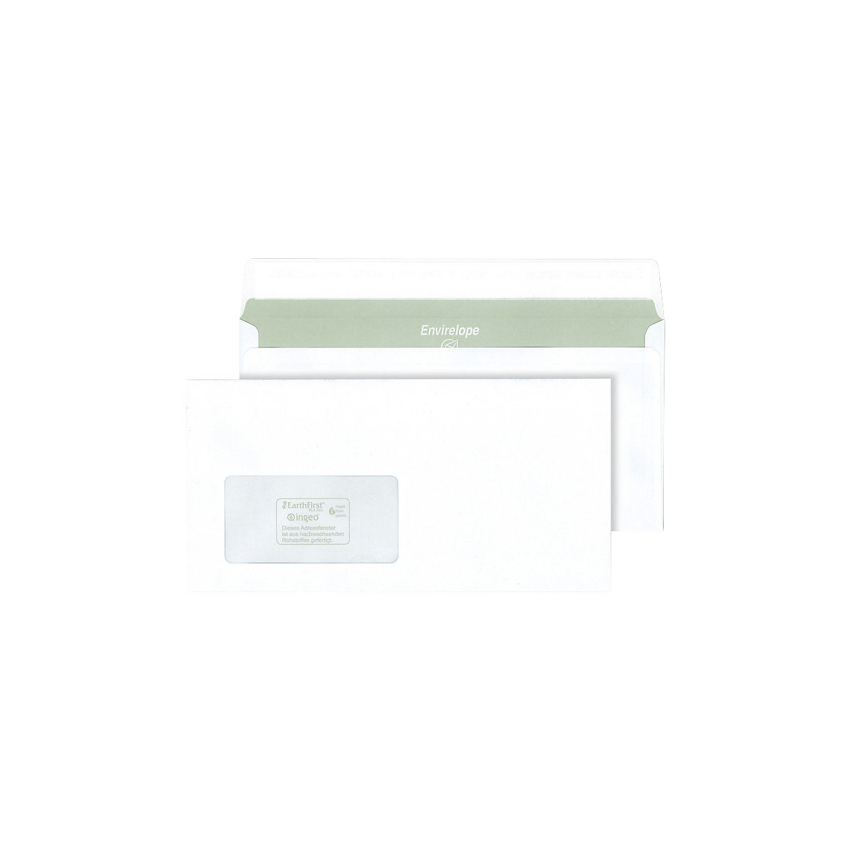 Buste da lettera Envirelope® – terra, bianco, con finestra, formato UNI lungo, conf. da 1000 pz.-2