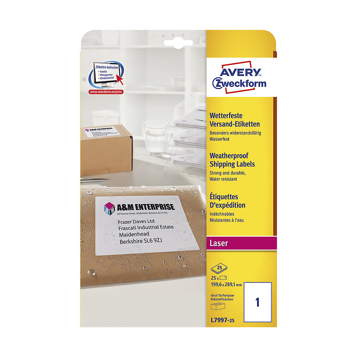 Etichette per spedizioni resistenti alle intemperie