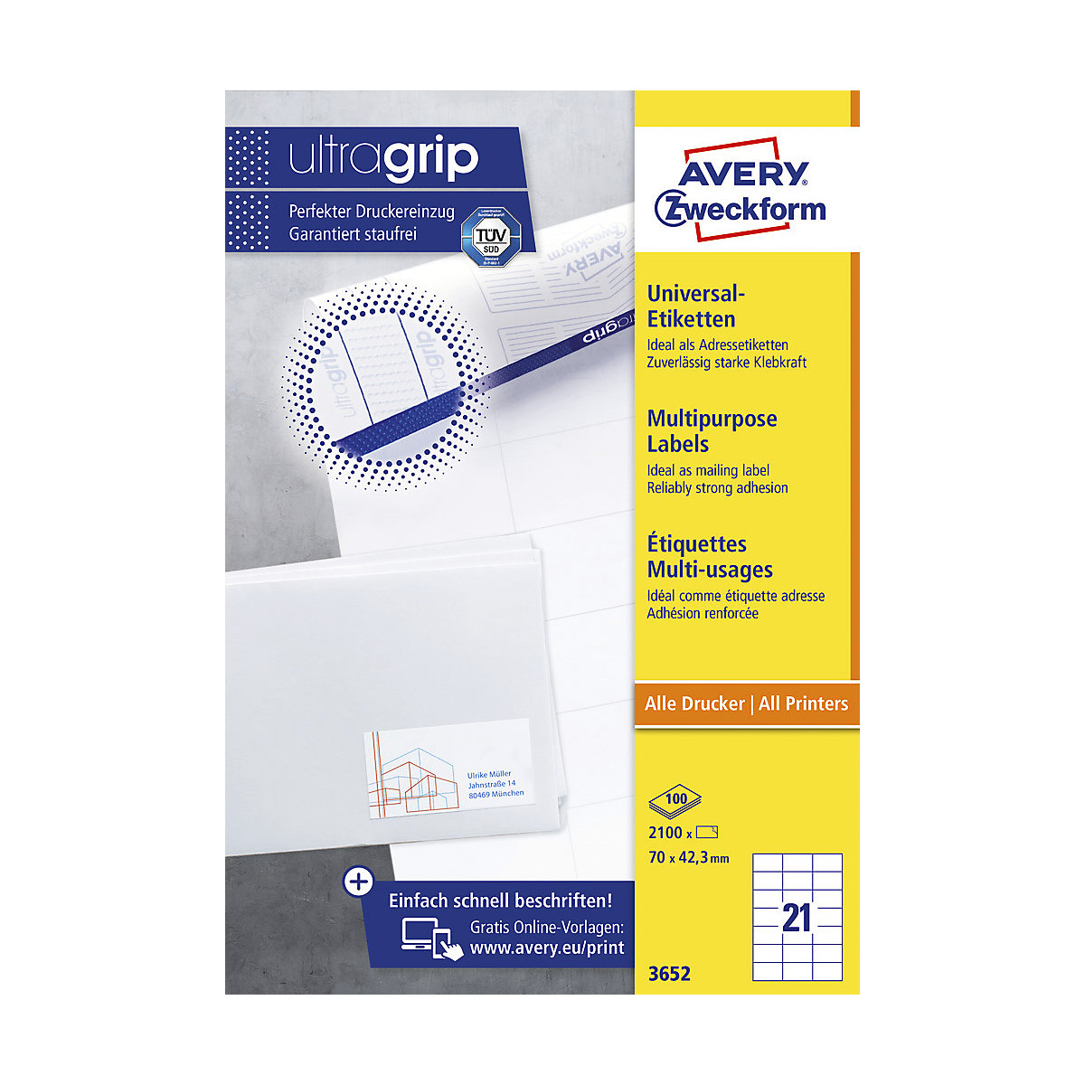 Etichette universali permanenti