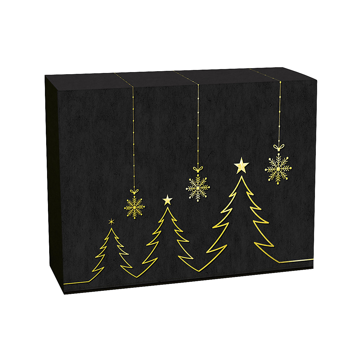 Scatola regalo per bottiglie abete dorato