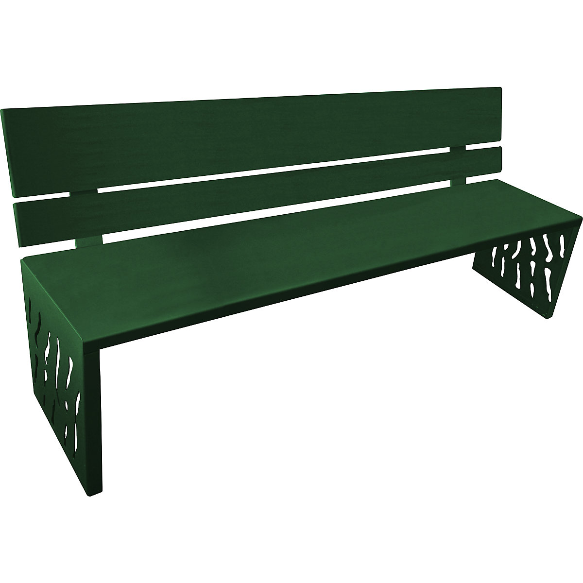 Panchina VENEDIG – PROCITY, profondità sedile 450 mm, verde muschio, con schienale-1