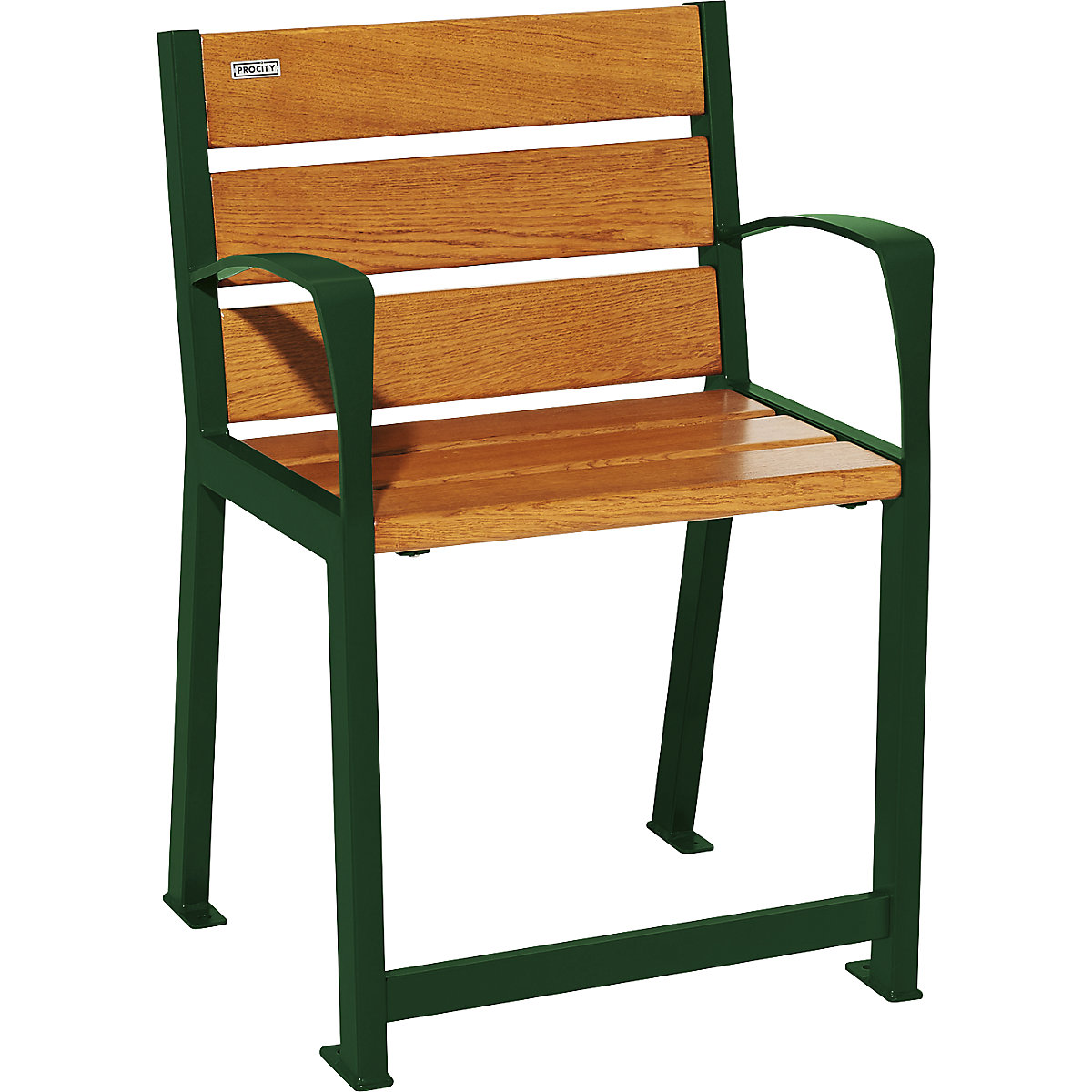 Sedia SILAOS® in legno – PROCITY, per anziani, verde muschio, simil-quercia chiaro-4
