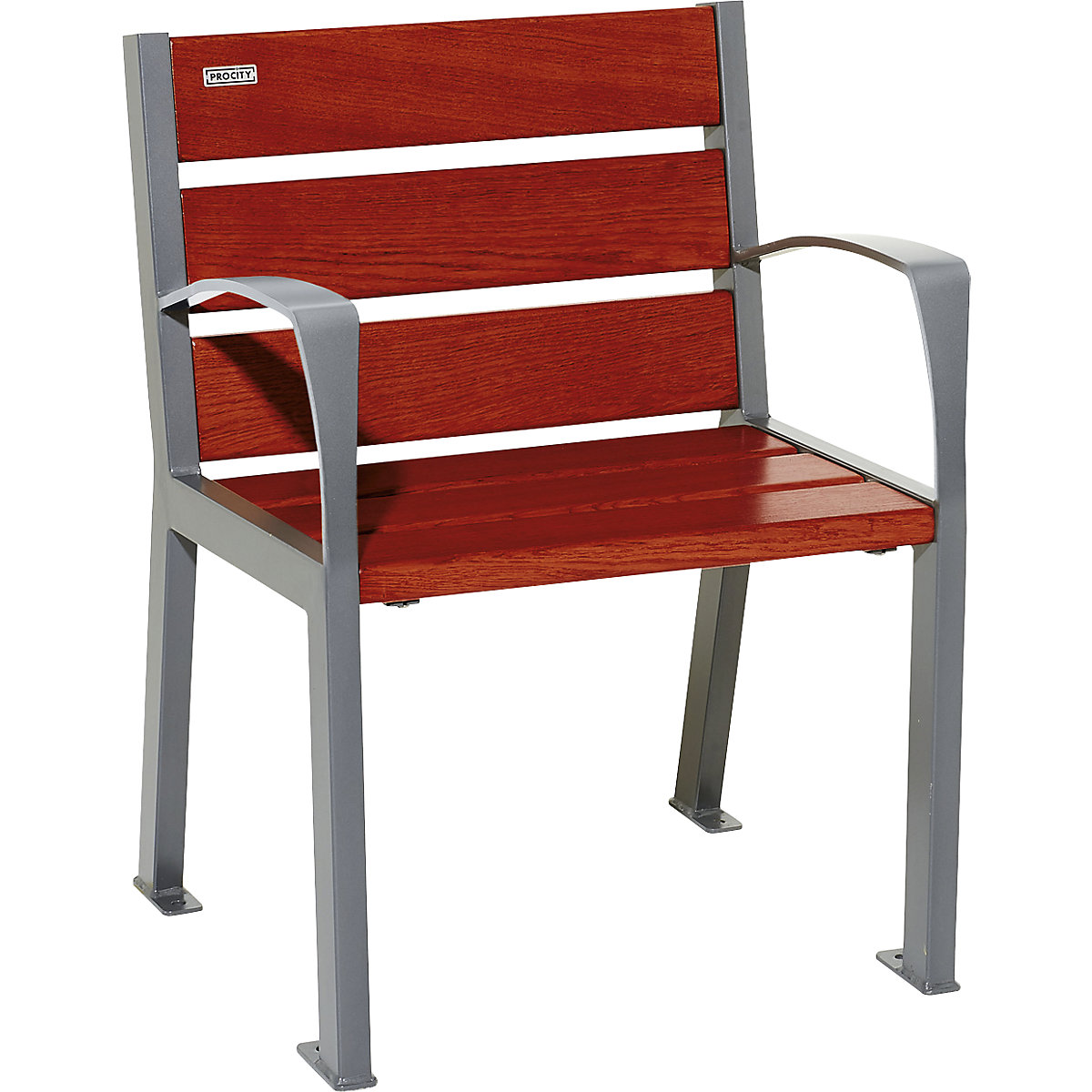 Sedia in legno SILAOS® – PROCITY, altezza sedile 450 mm, grigio antracite, mogano-3