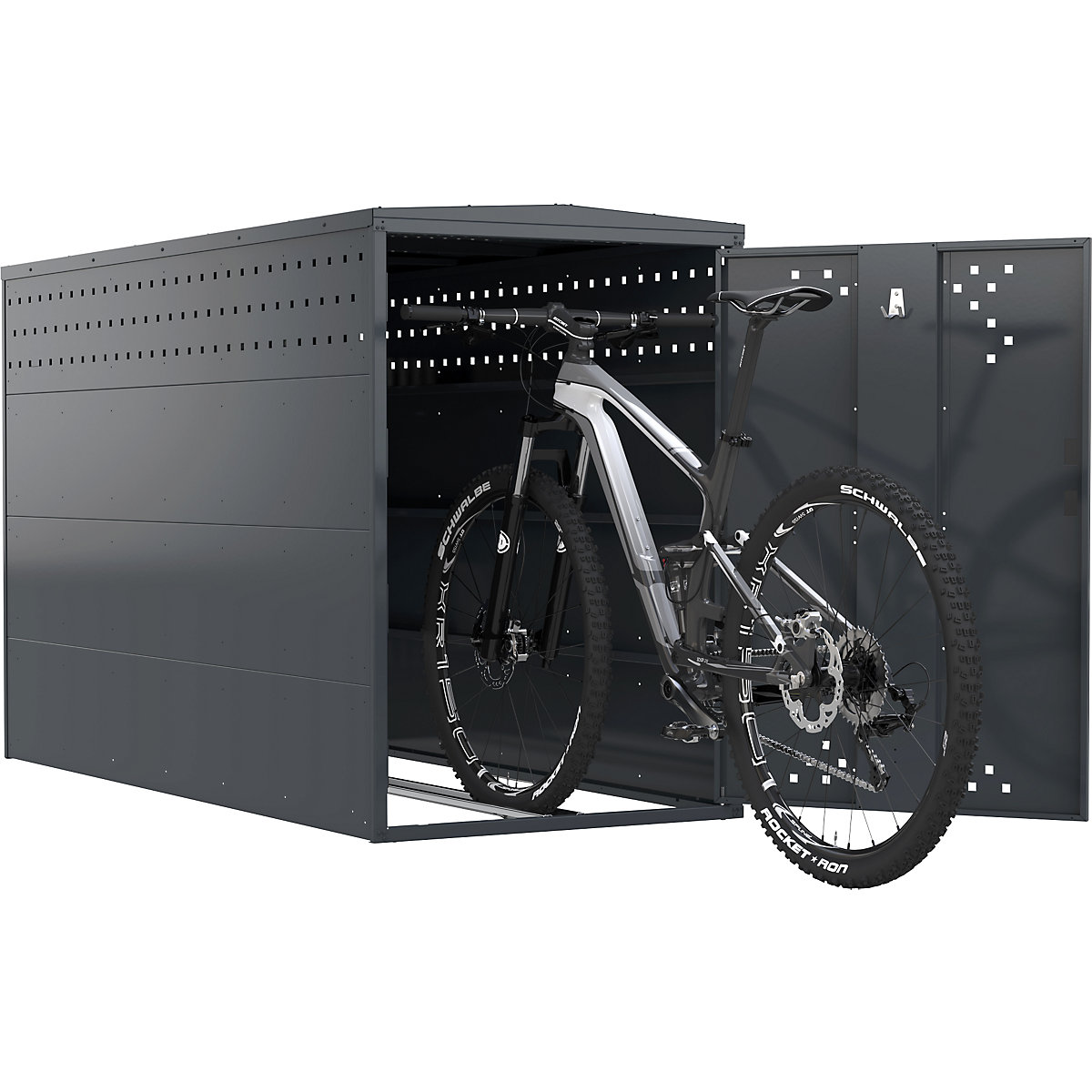 Box per biciclette: elemento di base con 1 tetto a frontone