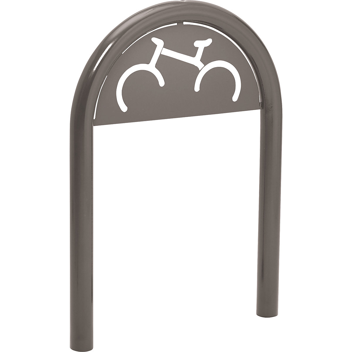Portabiciclette ad arco con pannello – PROCITY, Ø 60 mm, grigio-2