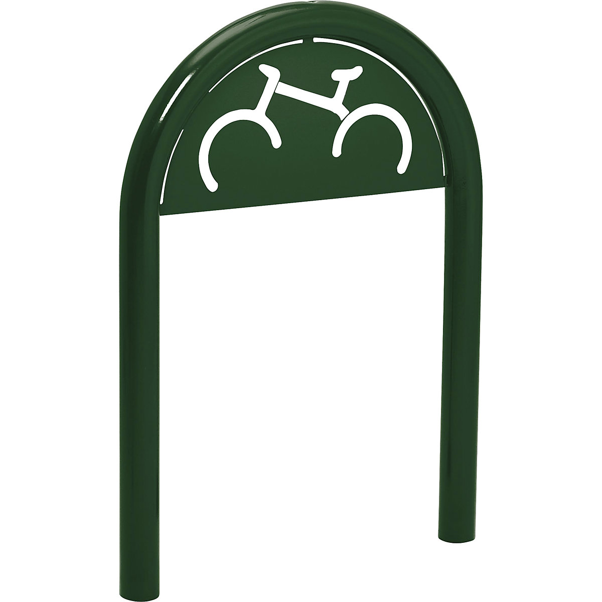 Portabiciclette ad arco con pannello – PROCITY, Ø 60 mm, verde muschio-1