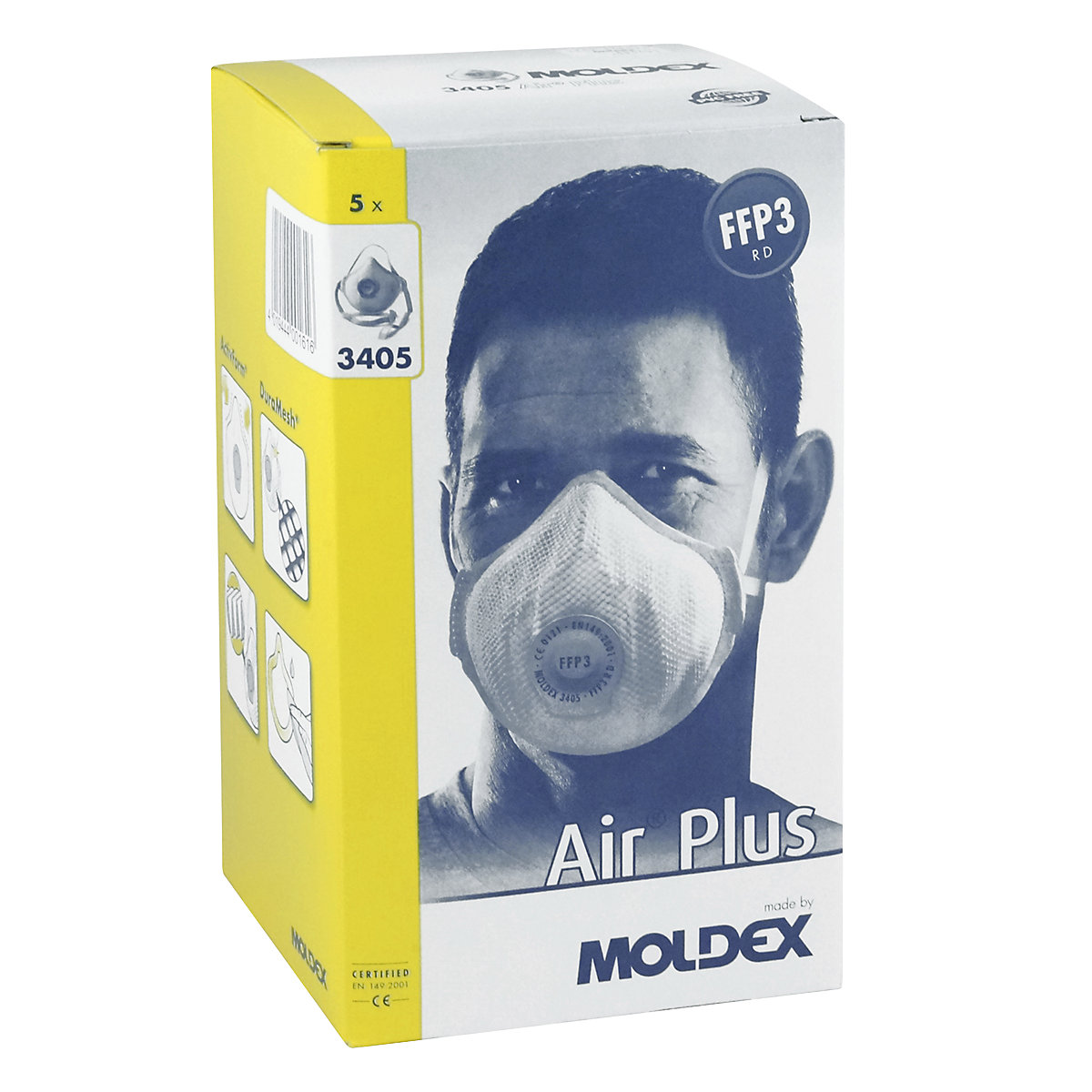 Respiratore FFP3 NR D con valvola di espirazione AIR PLUS – MOLDEX (Foto prodotto 3)-2