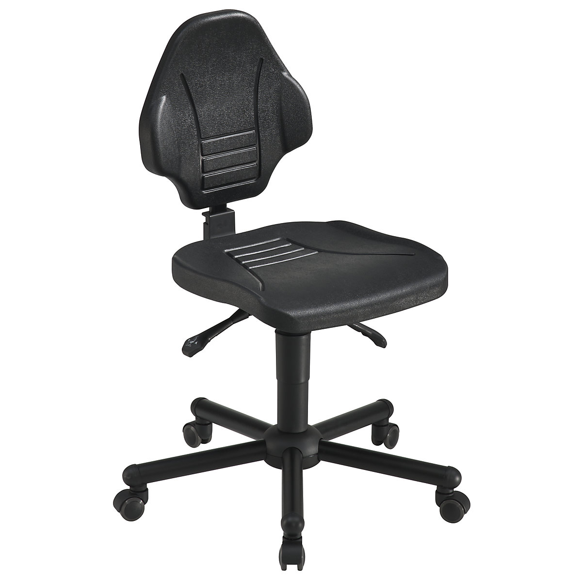 Heavy duty industrial swivel chair – meychair, max. load 160 kg, with castors, height adjustment range 480 – 610 mm-2