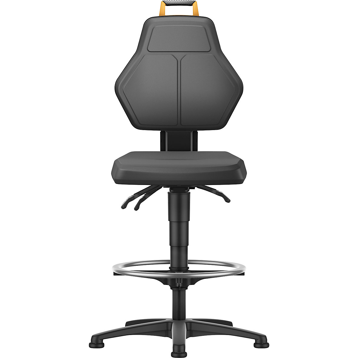 Industrial swivel chair, black – eurokraft pro (Product illustration 6)-5