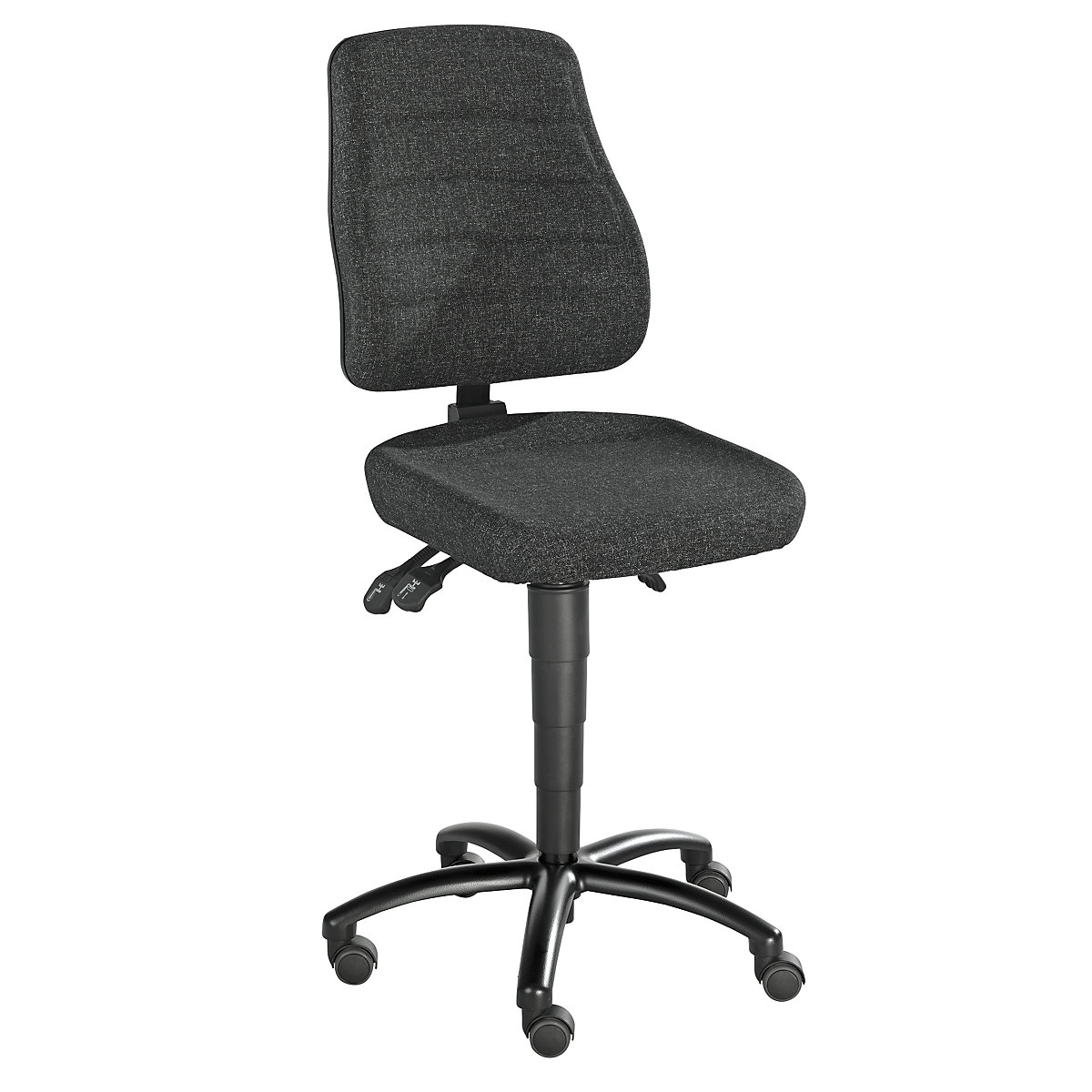 Industrial swivel chair – eurokraft pro, fabric cover, with castors-5
