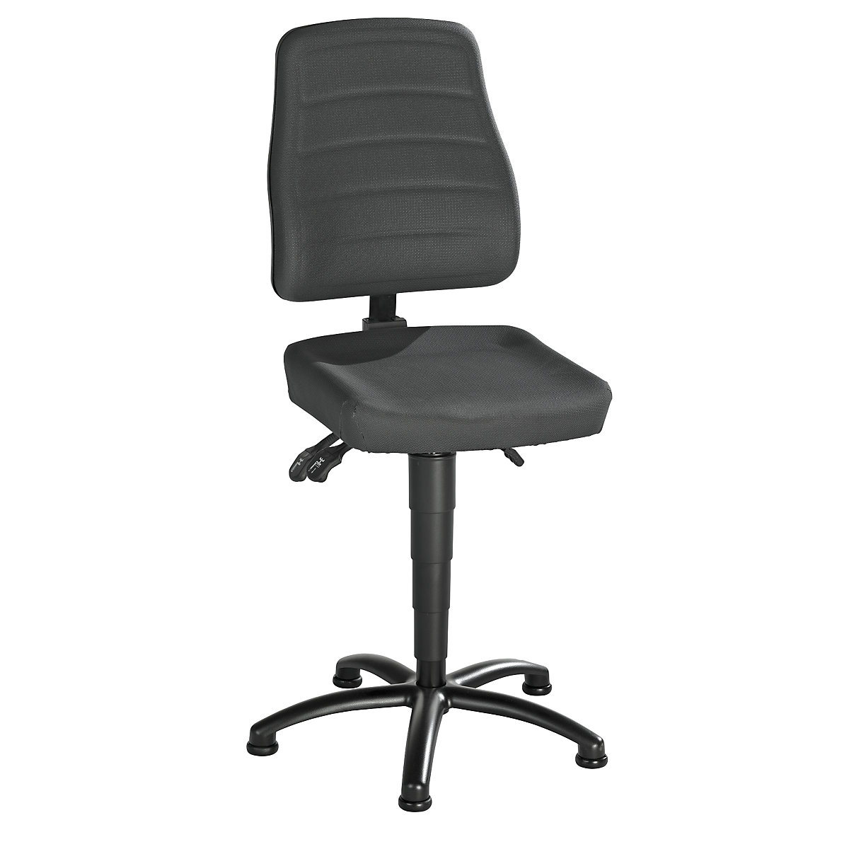 Industrial swivel chair – eurokraft pro, Supertec, with floor glides-5