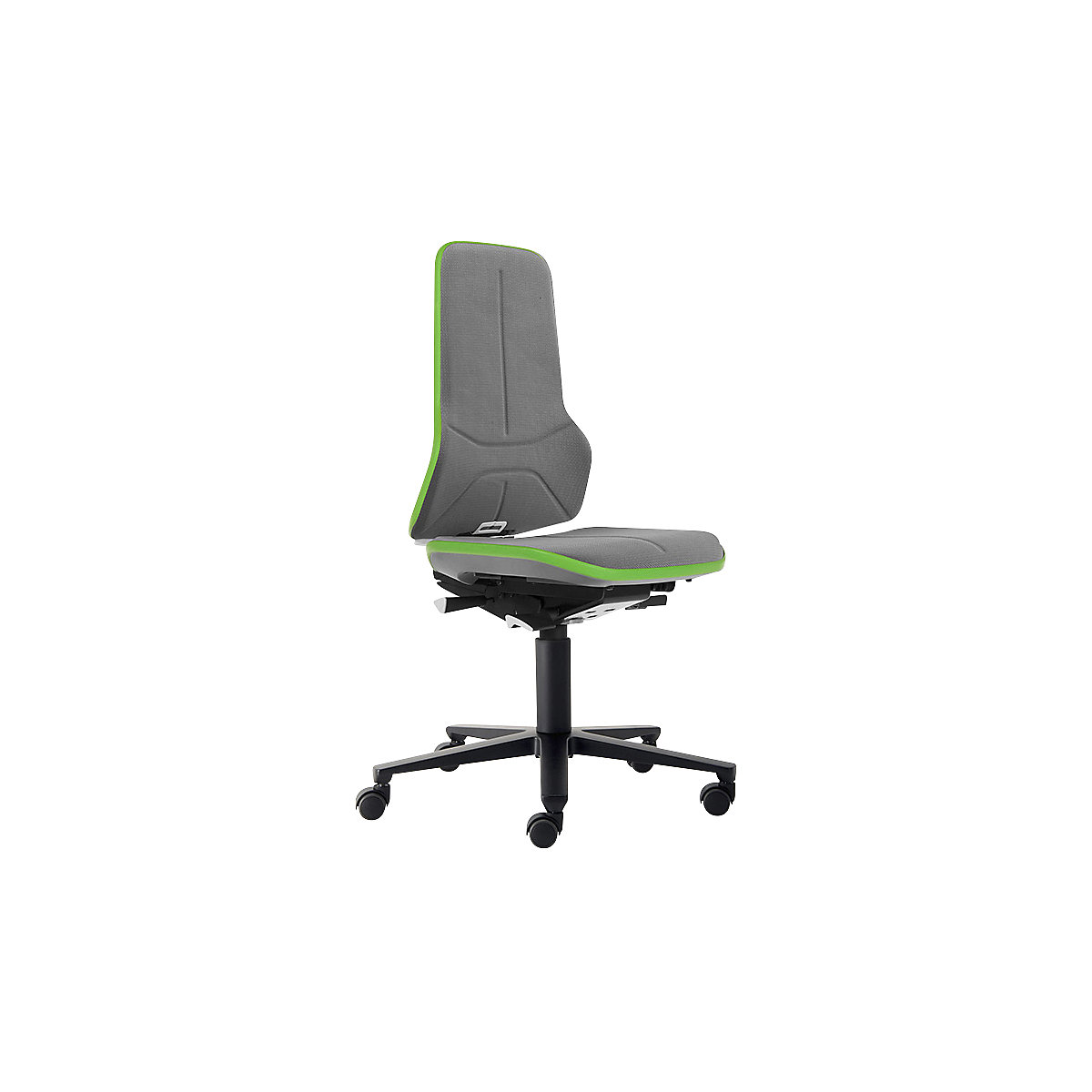 NEON industrial swivel chair, castors – bimos, synchronous mechanism, Supertec, green bumper-11