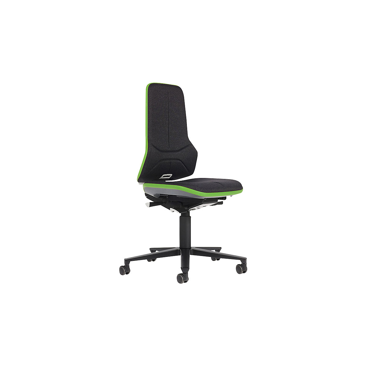 NEON industrial swivel chair, castors – bimos, synchronous mechanism, fabric, green bumper-9