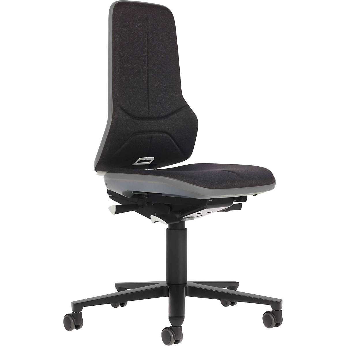 NEON industrial swivel chair, castors – bimos, permanent contact mechanism, fabric, grey bumper-13