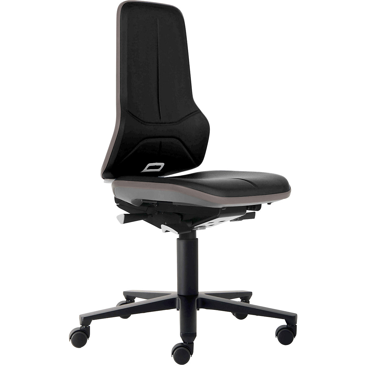 NEON industrial swivel chair, castors – bimos, permanent contact mechanism, vinyl, grey bumper-8