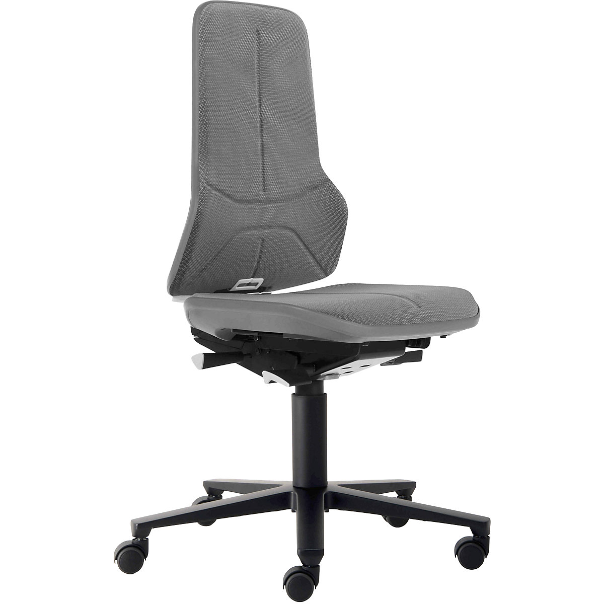 NEON industrial swivel chair, castors – bimos, permanent contact mechanism, Supertec, grey bumper-9
