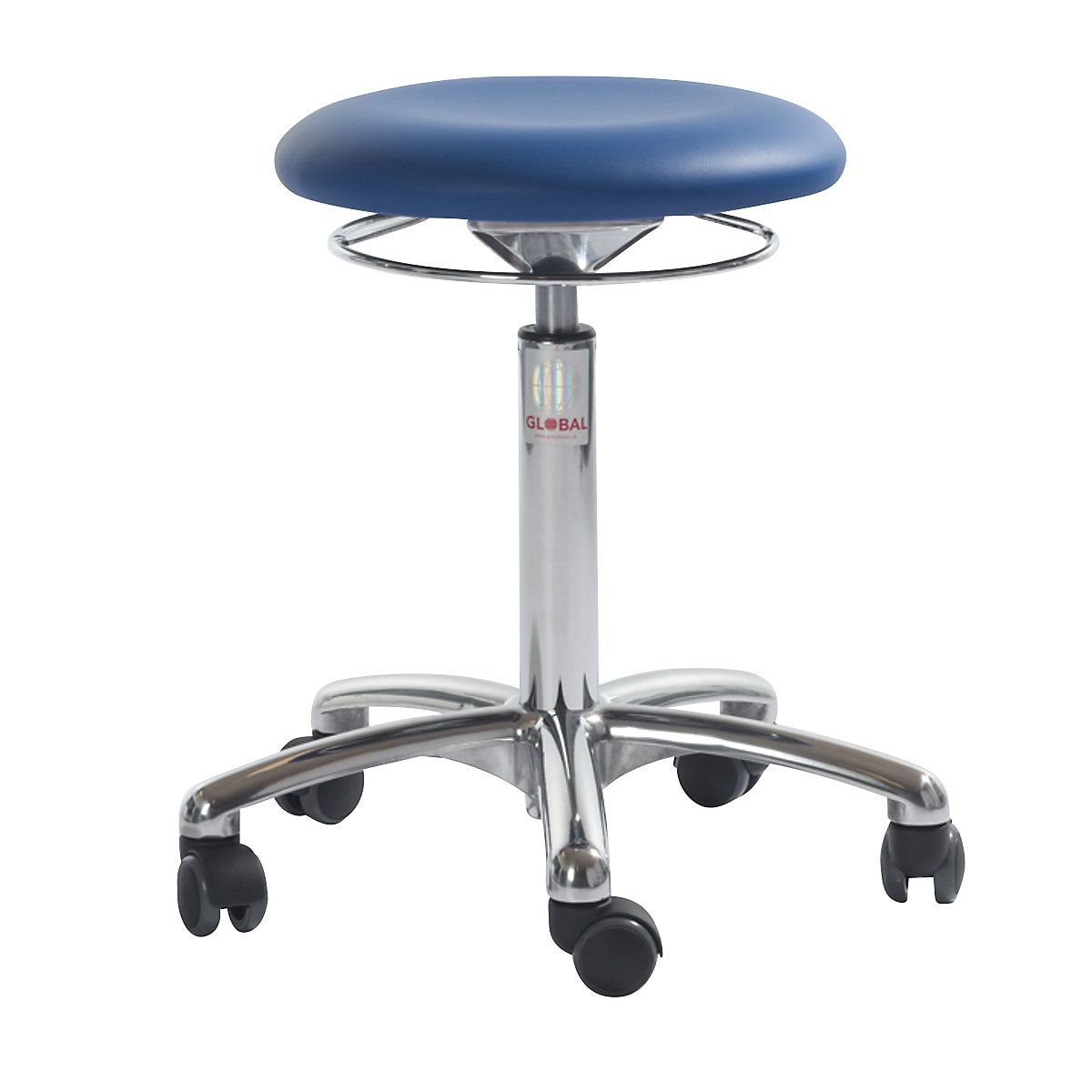 Industrial stool, with release ring, blue-4