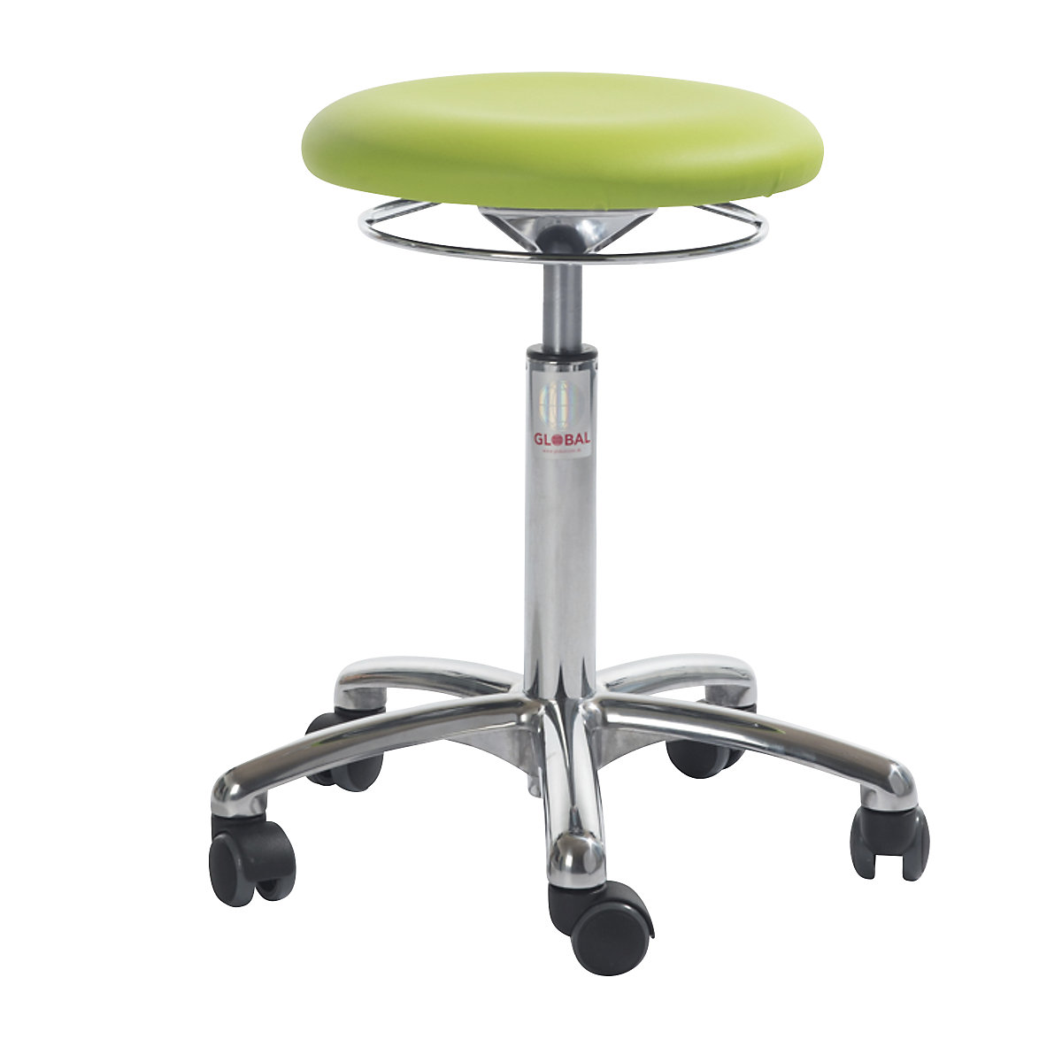 Industrial stool, with release ring, green-3