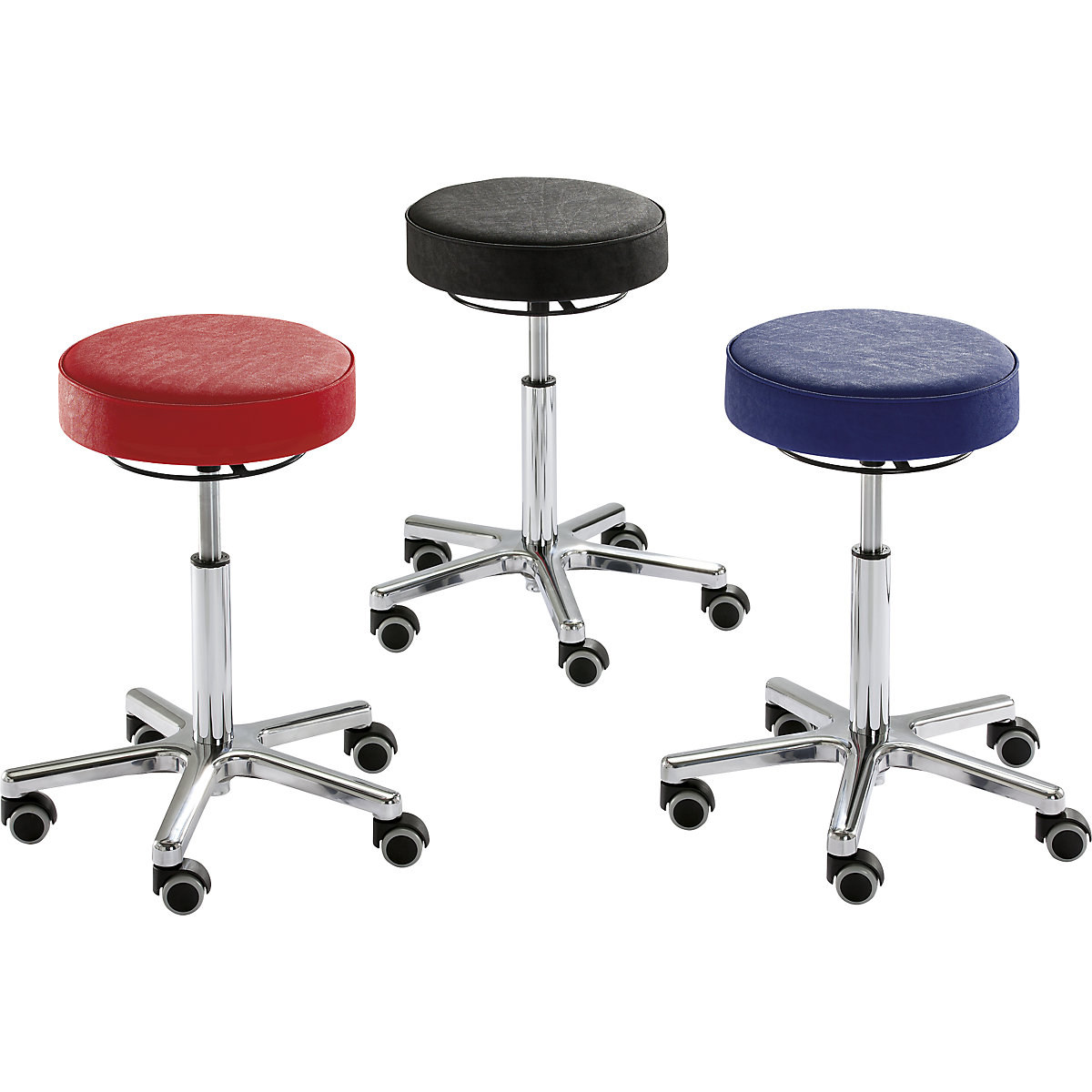 Industrial stool with gas lift height adjustment (Product illustration 2)-1