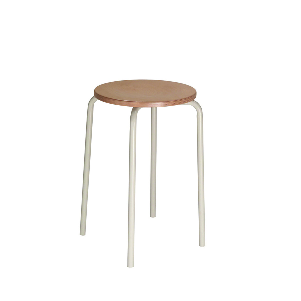Stacking stool, beech plywood seat, pack of 4-2