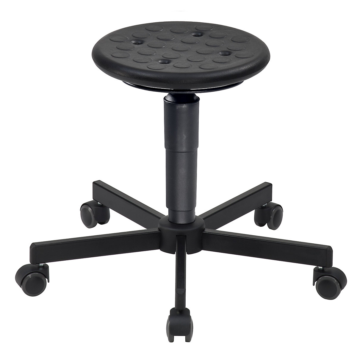 Swivel stools, gas lift height adjustment – meychair, release spring, polyurethane foam seat, with castors-4