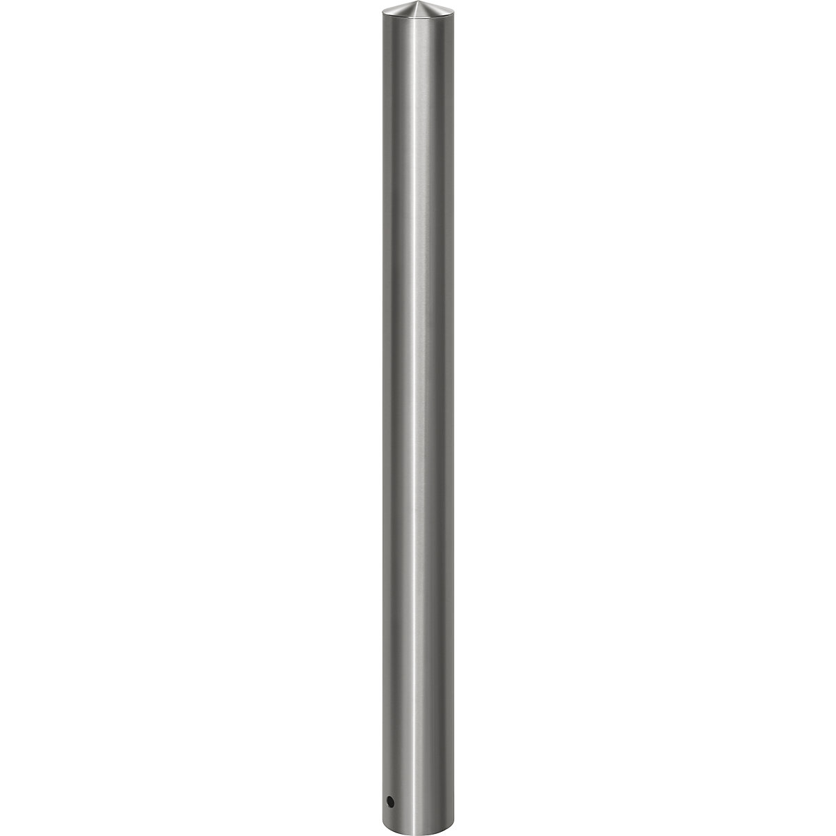 Poste de barreira em aço inoxidável, com cabeça direita, para encastrar em betão com encaixe de solo, Ø 102 mm-1