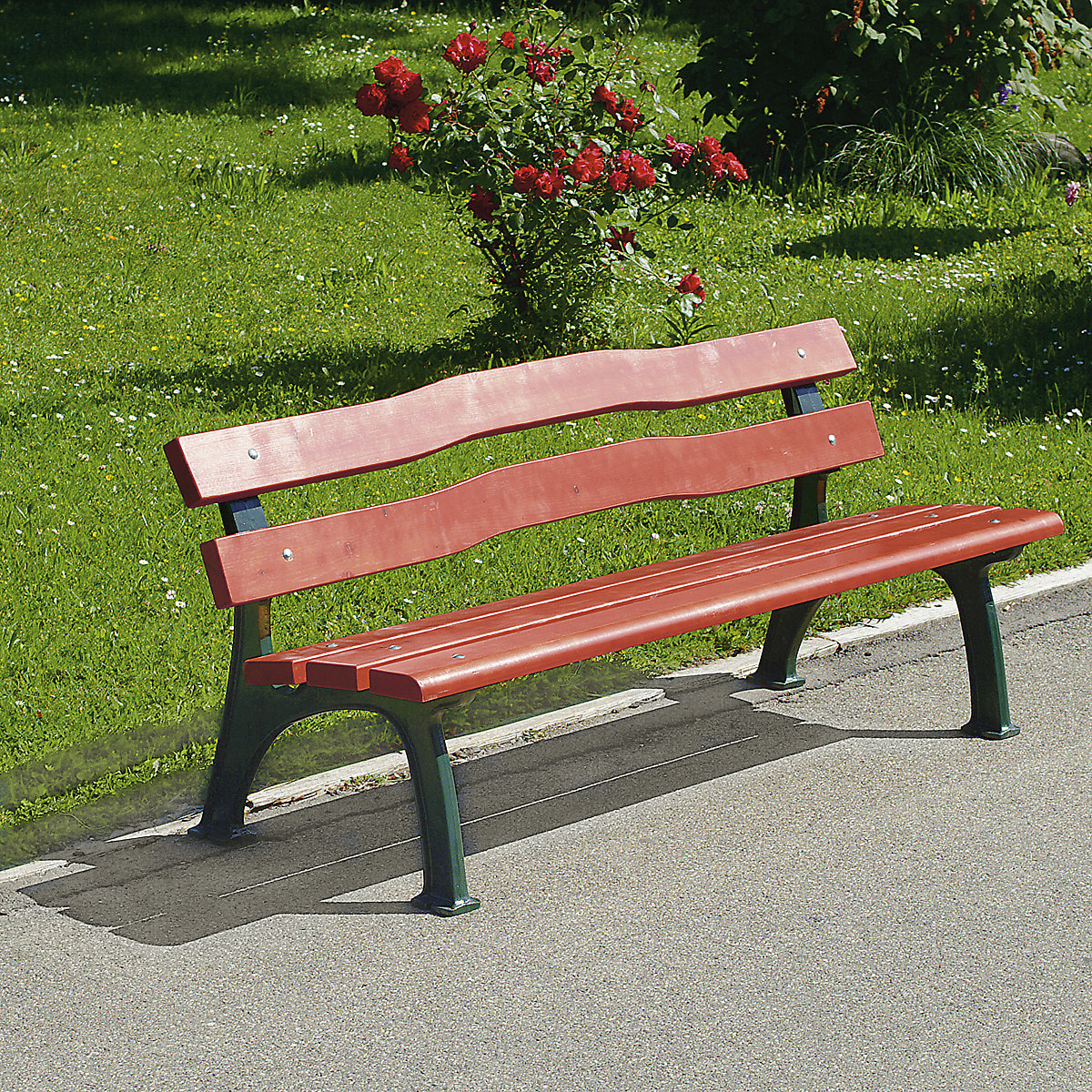 Banc d'extérieur, piétement massif en fonte (Illustration du produit 2)-1