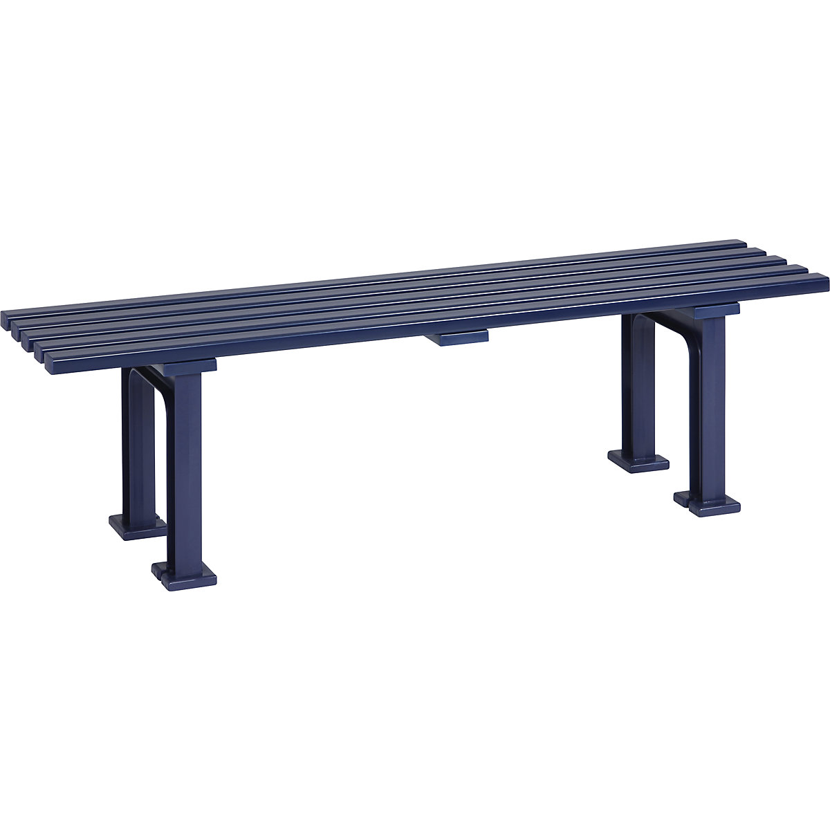 Banc sans dossier, 5 lattes, longueur 1500 mm, bleu-5