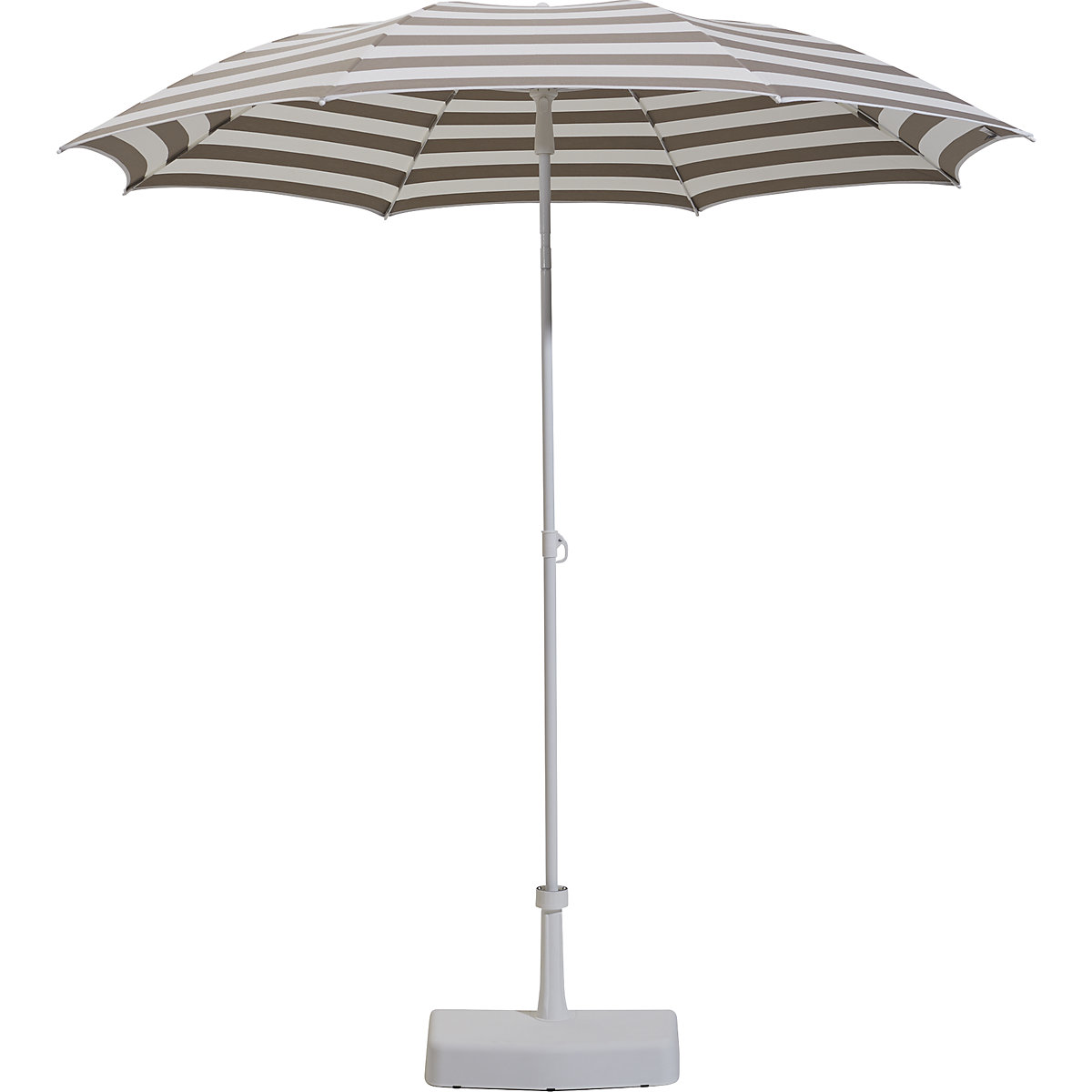 Parasol, design rond, Ø 2000 mm, piétement blanc, blanc / taupe-3