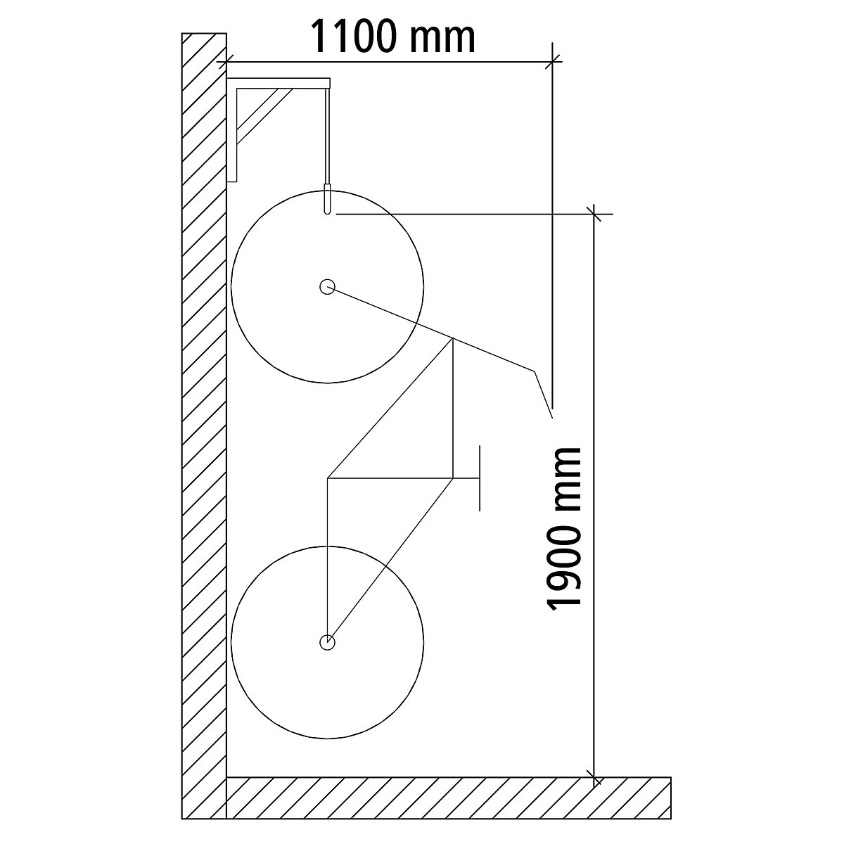 Support mural pour cycles – eurokraft basic (Illustration du produit 6)-5